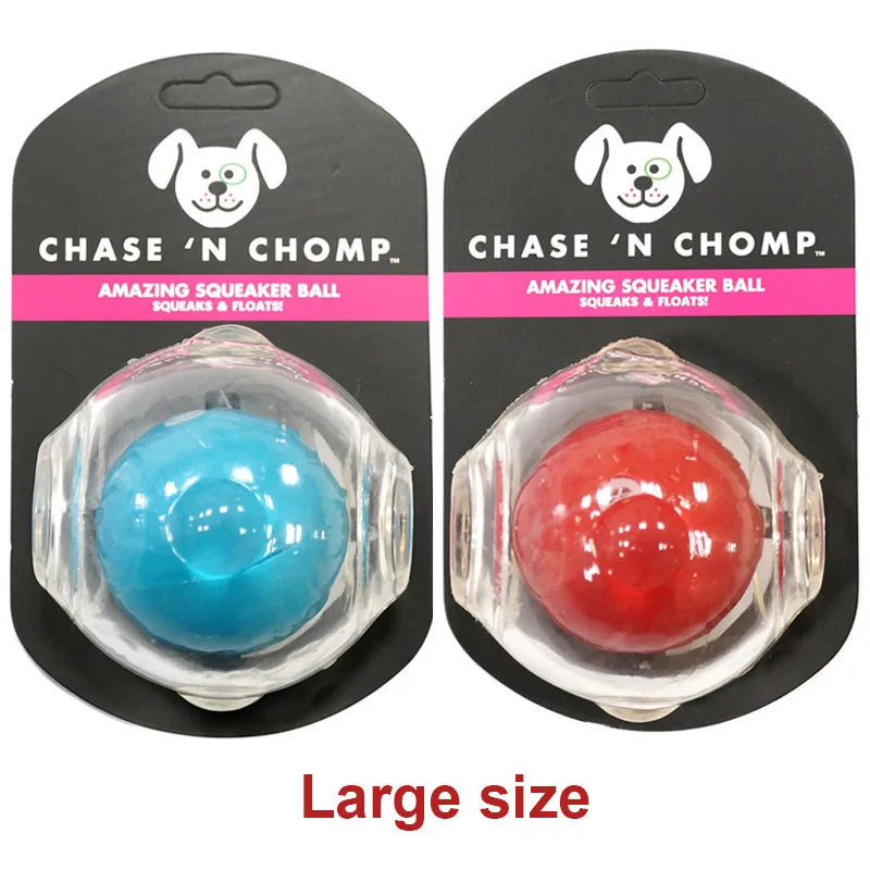 CAITEC Dog Toy Amazing Squeaker Ball Durable Floatable Springy Bite Resistant Best for Tossing Chasing Foraging Medium Large Dog