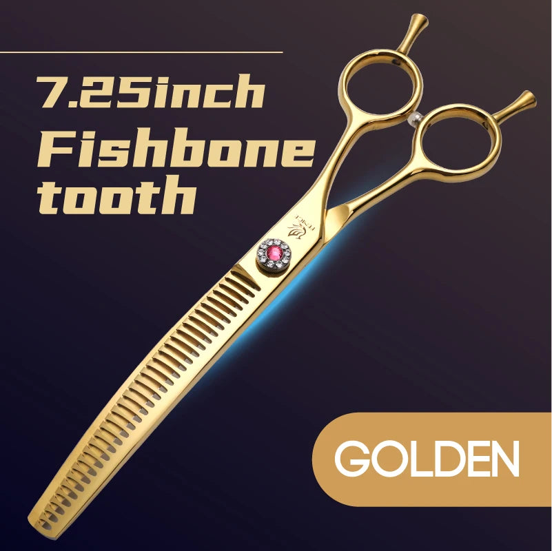 Fenice High-end 7.25 inch Professional Pet Dog Grooming Scissors Curved Thinning Chunker Shears for Tijeras Peluquería Canina