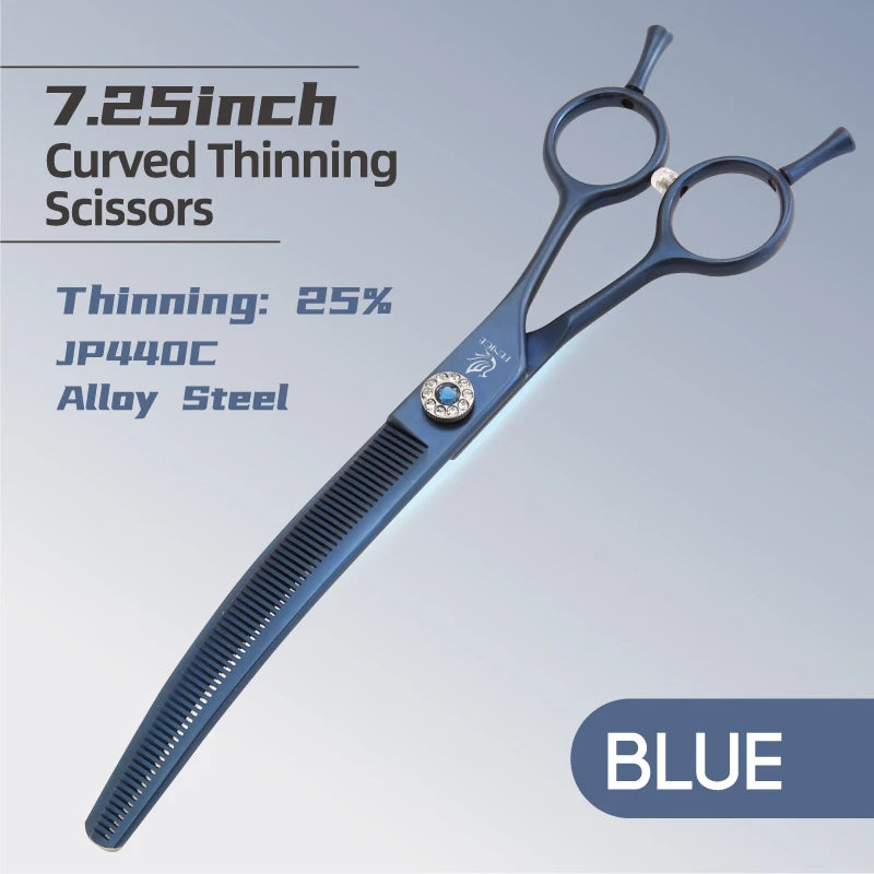 Fenice High-end 7.25 inch Professional Pet Dog Grooming Scissors Curved Thinning Chunker Shears for Tijeras Peluquería Canina