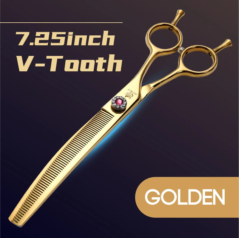 Fenice High-end 7.25 inch Professional Pet Dog Grooming Scissors Curved Thinning Chunker Shears for Tijeras Peluquería Canina