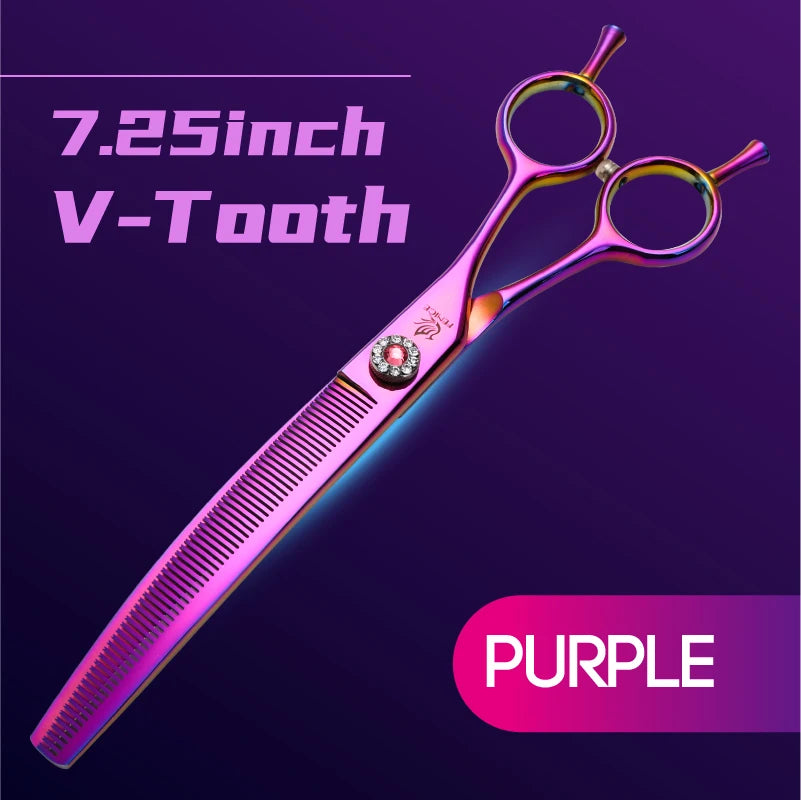 Fenice High-end 7.25 inch Professional Pet Dog Grooming Scissors Curved Thinning Chunker Shears for Tijeras Peluquería Canina
