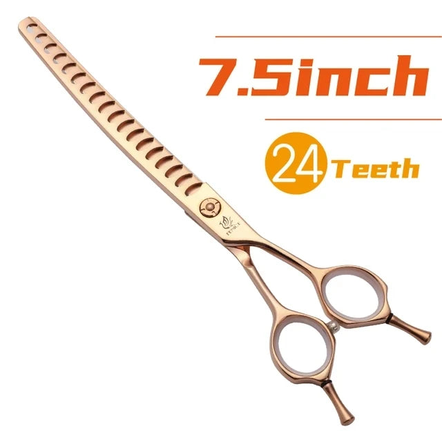 Fenice High-end 7.25 inch Professional Pet Dog Grooming Scissors Curved Thinning Chunker Shears for Tijeras Peluquería Canina