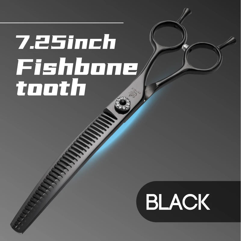 Fenice High-end 7.25 inch Professional Pet Dog Grooming Scissors Curved Thinning Chunker Shears for Tijeras Peluquería Canina